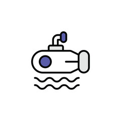 Submarine icon design with white background stock illustration