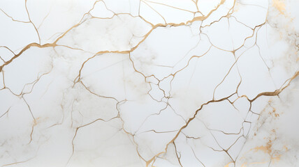 White Kintsugi Marble Texture. Generative AI