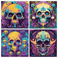 set of skulls