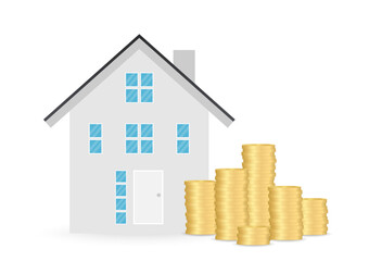 House Real Estate Property. Saving Money for House. House Loan or Mortgage Concept. 