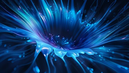snowflake blue water element droplet concept background, splash Fluid wallpaper motion