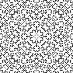  Figures from lines.Abstract background. Black  pattern for web page, textures, card, poster, fabric, textile. Repeat pattern. 