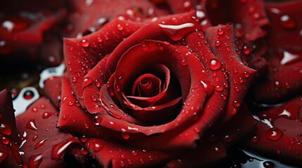Abstruct Red Rose Petals Rain Drops, Background Image, Desktop Wallpaper Backgrounds, HD