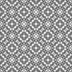 Fototapeta premium Figures from lines.Abstract background. Black pattern for web page, textures, card, poster, fabric, textile. Repeat pattern. 