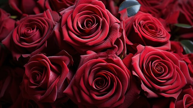 Arrangement Red Blooming Roses Romantic Bouquet, Background Image, Desktop Wallpaper Backgrounds, HD