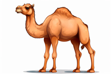 Isolated cartoon cute camel with a transparent background.
