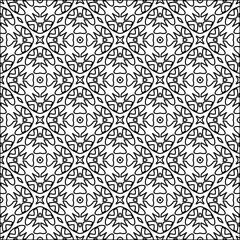  Figures from lines.Abstract background. Black  pattern for web page, textures, card, poster, fabric, textile. Repeat pattern. 