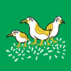 Three Birds of a Kind with Different Shapes