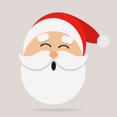Santa, icono, Navidad, Vector, Rostro Santa.