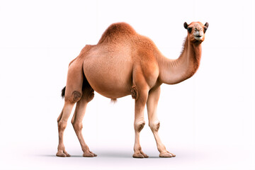 Isolated camel with a transparent background.