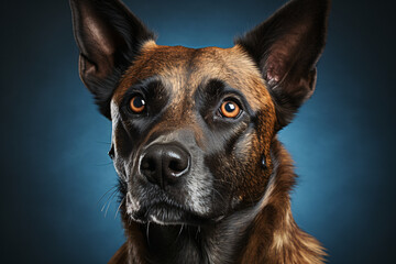 Malinois. Belgian Shepherd, close-up portrait. adult dog, pet, animal.