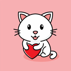Obraz premium cute cartoon cats, kawaii, and adorable.