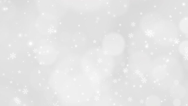 Abstract white luxury light blur bokeh glow gradient with particles glittering shine background. Beautiful bright pastel glitter motion videos for wedding or valentine and christmas holiday.
