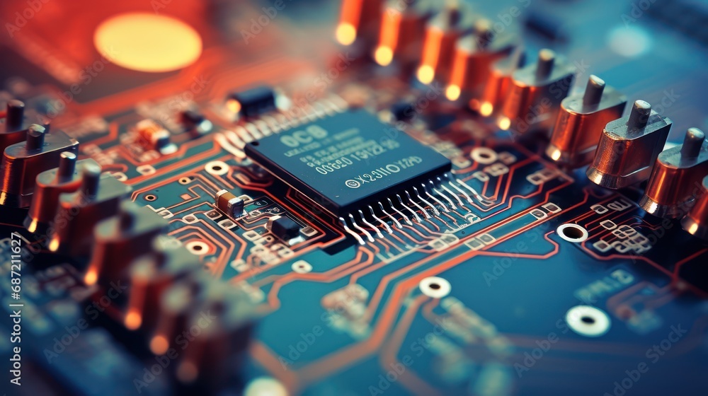 Poster close up of computer circuit board