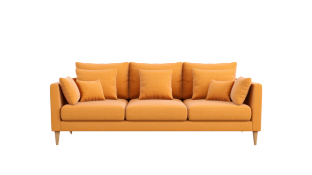 Sofa set on a white background, 3D illustration. On a transparent or white background, isolated.