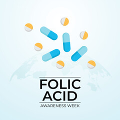 Flyers honoring Folic Acid Awareness Week or promoting associated events might include vector graphics regarding the event. design of flyers, celebratory materials.