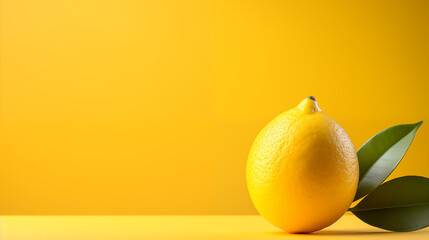 Cytryna soczysta, piękna, świeża na żółtym tle