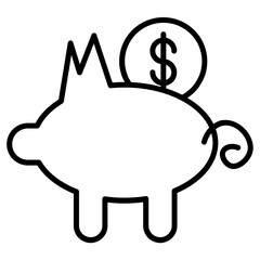  piggy bank line icon