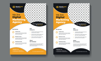 
modern digital marketing agency flyer template vector.