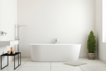 Fototapeta na wymiar modern bright minimalist bathroom interior