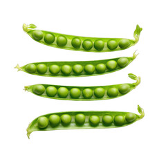 Peas isolated on transparent and white background. PNG transparent