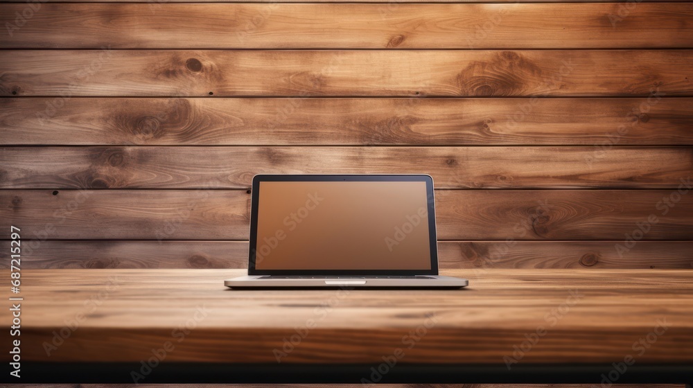 Poster empty wooden table with stock chart background