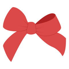 Red bow. Simple hand drawn ribbon bow collection. Bowknot for decoration.