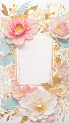 Fototapeta na wymiar Beautiful Floral Card Design Colorful Blooming Flower Bouquet Background Art Design