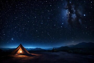 Camp among sand dunes 