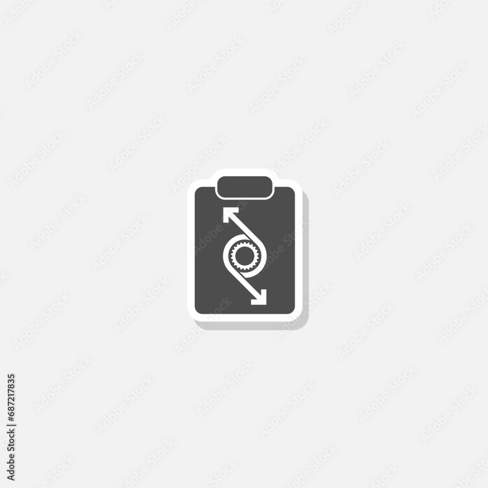 Poster workflow process icon sticker isolated on gray background