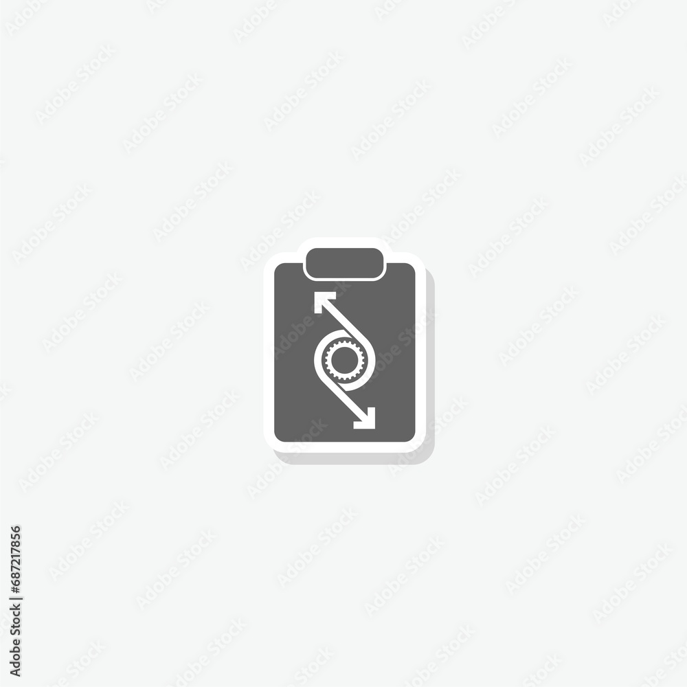 Poster workflow process icon sticker isolated on gray background