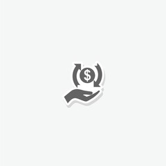 Cashback cash back icon sticker isolated on gray background