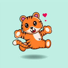 Cute Tiger With Heart 