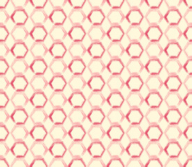 Seamless abstract pattern. Beige and pink background. Geometrical retro template Vector illustration