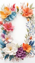 Beautiful Floral Card Design Colorful Blooming Flower Bouquet Background Art Design