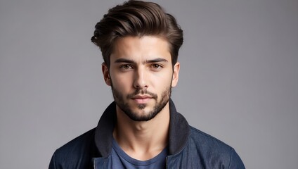 Obraz premium Hipster Male Portrait Digital Photography Professional Photo Shooting Background Design