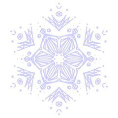 light blue handdrawn lineart snow flake illustration on transparent background christmas holiday season