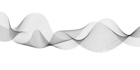 Abstract wave and curved blend lines on transparent background. Sound, music, volume background. Design for brochure, flyer, banner, template, wallpaper background and many more.