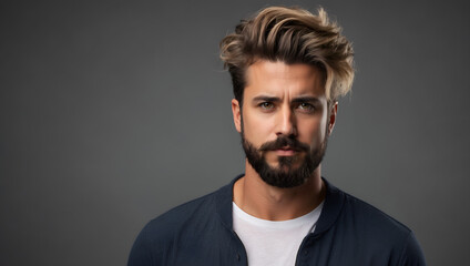 Obraz premium Hipster Male Portrait Digital Photography Professional Photo Shooting Background Design