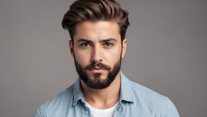 Obraz premium Hipster Male Portrait Digital Photography Professional Photo Shooting Background Design