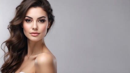 Naklejka premium Female Portrait Cosmetics Digital Photography Professional Photo Shooting Background Design