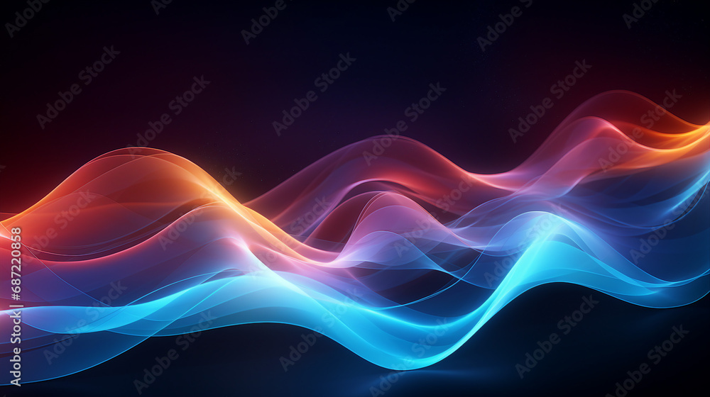 Poster abstract digital waves realistic data streams in motion background