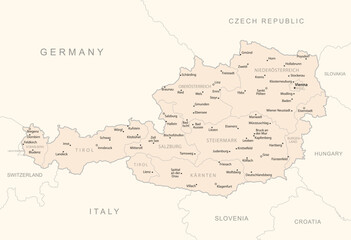 Austria - detailed map with administrative divisions country.