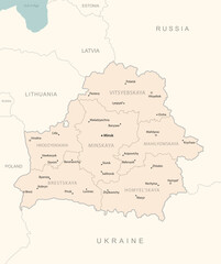 Belarus - detailed map with administrative divisions country.