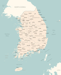 South Korea - detailed map with administrative divisions country.