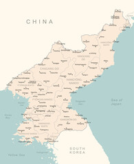 North Korea - detailed map with administrative divisions country.