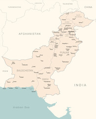 Pakistan - detailed map with administrative divisions country.