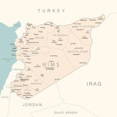 Syria - detailed map with administrative divisions country.