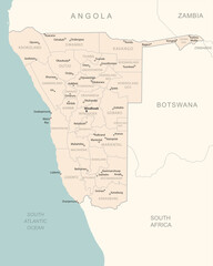 Namibia - detailed map with administrative divisions country.