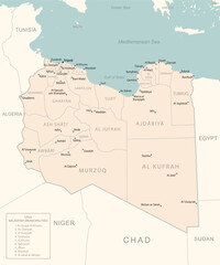 Libya - detailed map with administrative divisions country.